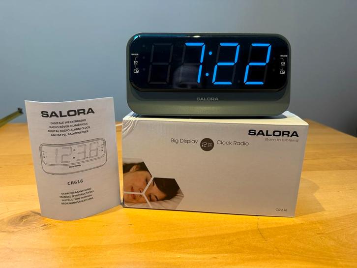 Salora Klokradio CR616 met groot display, Witgoed en Apparatuur, Wekkers, Nieuw, Digitaal, Ophalen of Verzenden