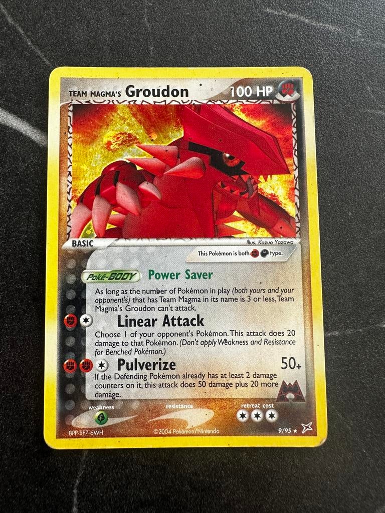 Team Magma's Groudon [Holo] #9/95, Ophalen of Verzenden, Gebruikt, Losse kaart