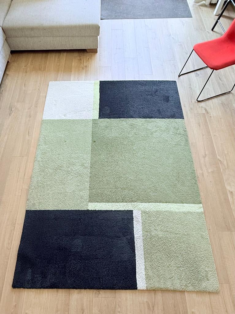 IKEA vloerkleed 170x240, groen/blauw/beige, Ophalen, 150 tot 200 cm, 200 cm of meer, Zo goed als nieuw