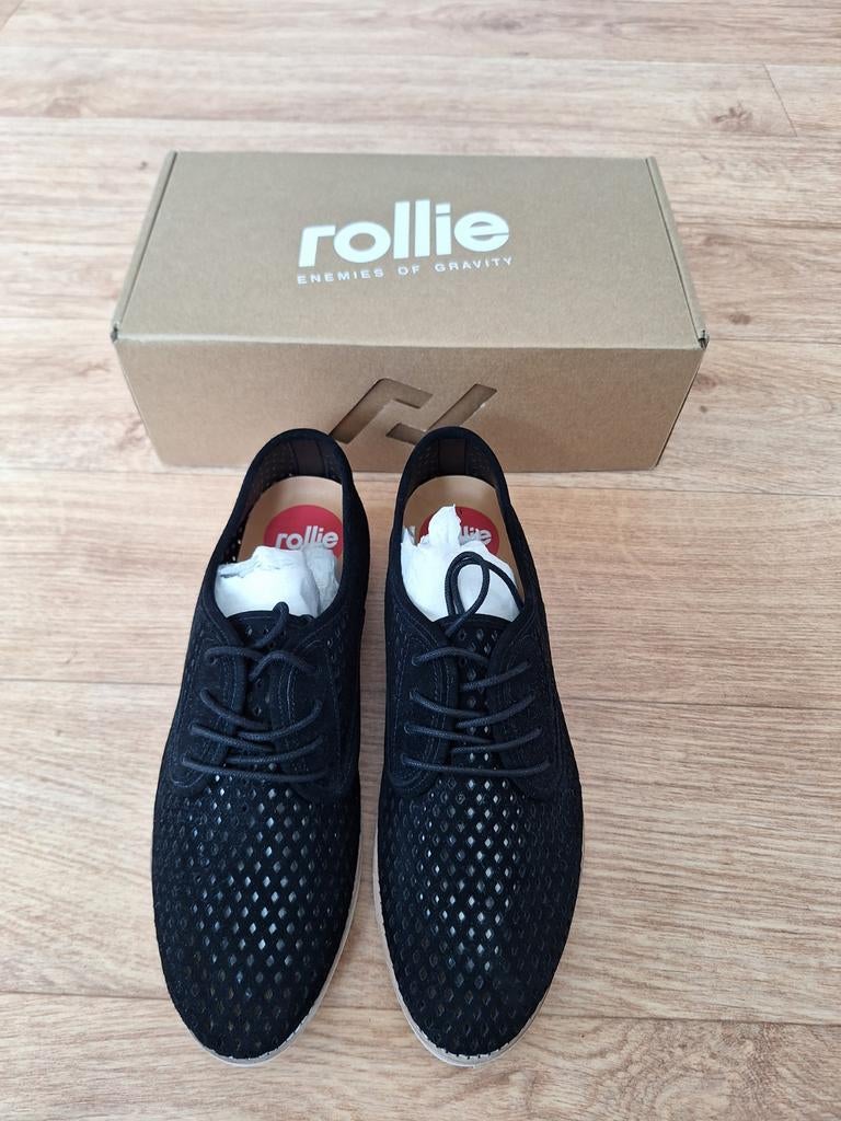 Nieuwe zwarte Derby Rollie schoenen mt 41, Kleding | Dames, Ophalen of Verzenden, Nieuw, Zwart