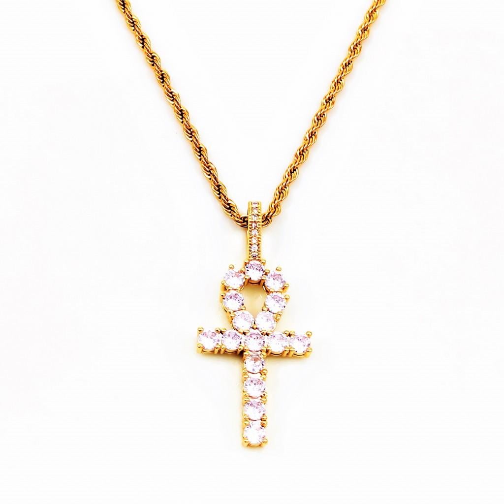 Twisted Koordketting Ketting Egyptische Kruis Ankh Hanger, Overige materialen, Birgitta-Gracht 33, 6465 EL Kerkrade, Nederland