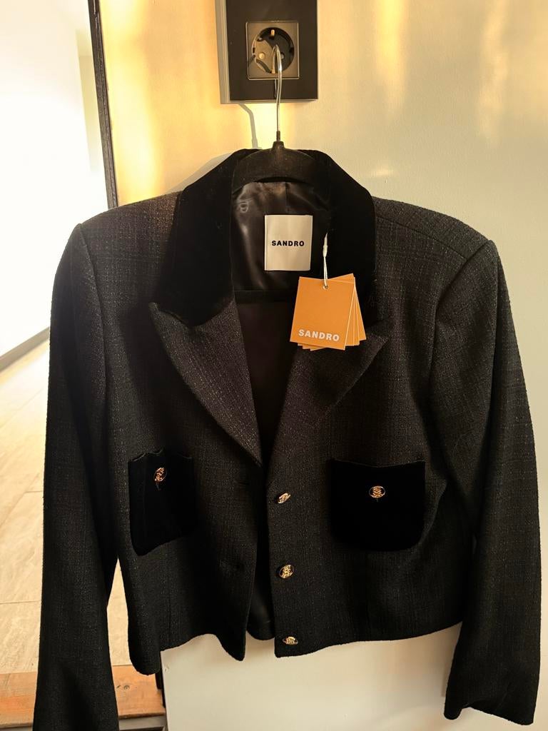 Sandro blazer nieuw met prijskaartje - nooit gedragen, Zwart, Nieuw, Ophalen of Verzenden, Jasje