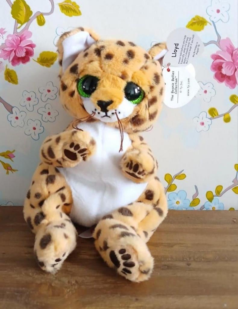 Ty Beanie Bellies Lloyd de Luipaard - Zo goed als nieuw, Overige karakters, Overige typen, Ophalen of Verzenden, Middelgroot (20 tot 80 cm)