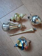 Set van 5 van oude vintage kerstballen goude kleur, Ophalen of Verzenden