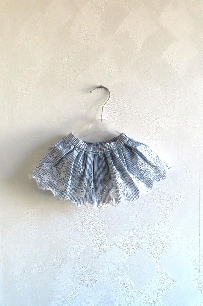 Rokje met Broekje Blauw Wit Streep Benetton mt 56 (4429), Kinderen en Baby's, Babykleding | Maat 56, Meisje, Jurkje of Rokje, Ophalen of Verzenden