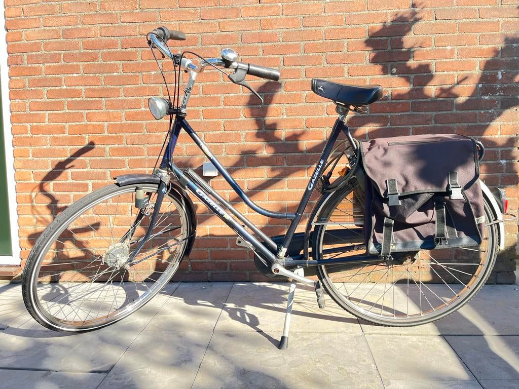 Gazelle stadsfiets 61cm met fietstassen, Ophalen, Gebruikt, Velgrem, 56 cm of meer
