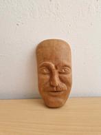 Houten gezicht masker man met snor houtsnijwerk decoratie, Antiek en Kunst, Ophalen of Verzenden
