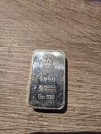 Zilver bar 100 gram, Postzegels en Munten, Edelmetalen en Baren, Ophalen of Verzenden, Zilver