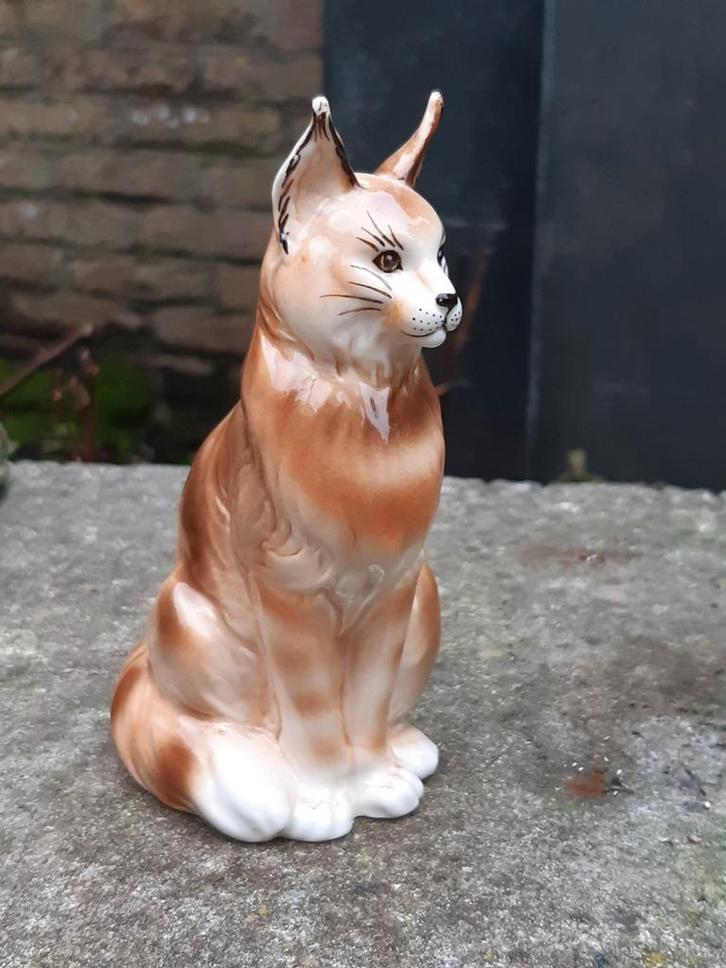 Uniek porselein Maine Coon kat beeld nieuwstaat, Verzamelen, Beelden en Beeldjes, Zo goed als nieuw, Dier, Ophalen of Verzenden