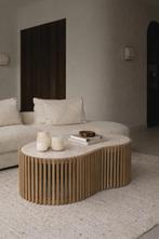Raw Materials Salontafel Marmer Beige Hout - Nieuw in doos, 50 tot 100 cm, Nieuw, Overige vormen, Minder dan 50 cm