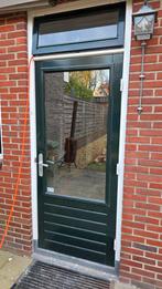 Degelijke achterdeur, driepunt sluiting, dubbel glas, Gebruikt, Deurkozijn, 150 tot 225 cm, Hout