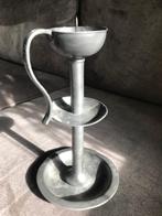 Tinnen Kandelaar Vintage / Antiek., Antiek en Kunst, Antiek | Kandelaars, Ophalen of Verzenden, Overige materialen