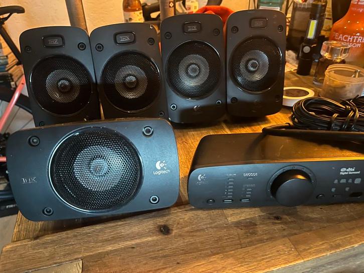 Logitech Z-906 THX 5.1 Surround Sound Systeem, Audio, Tv en Foto, Luidsprekers, Gebruikt, Complete surroundset, 120 watt of meer