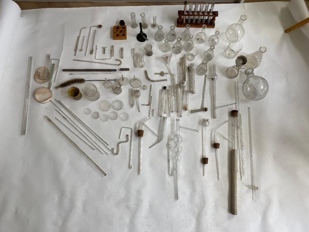 grote antieke scheikunde set uit jaren 30, Antiek en Kunst, Ophalen