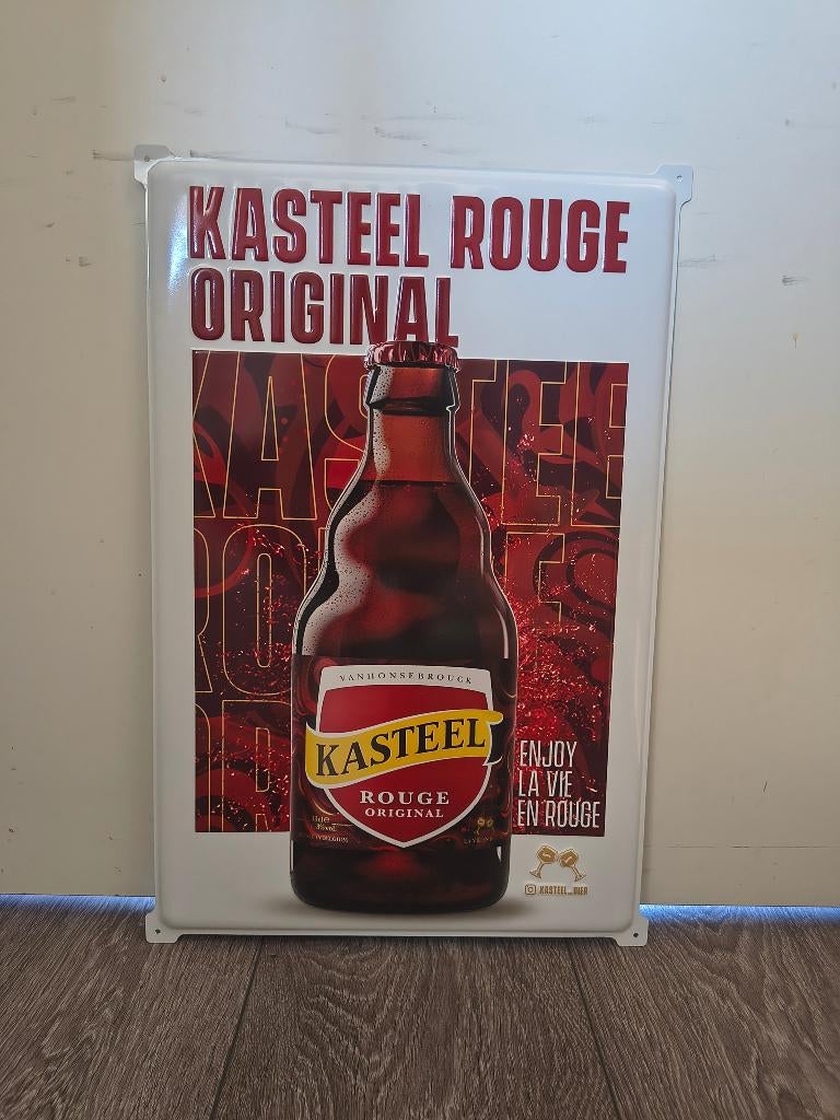 Kasteel rouge wandbord, Ophalen, Nieuw, Reclamebord, Plaat of Schild, Overige merken