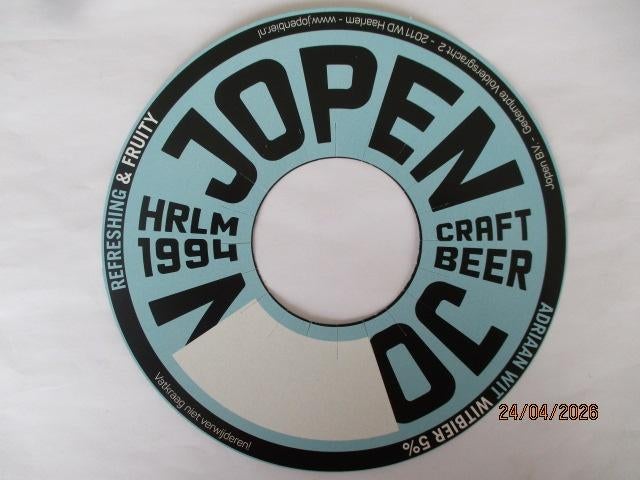 bieretiket Nederland 27-4 jopen, Verzamelen, Biermerken, Ophalen of Verzenden, Nieuw, Overige typen, Overige merken