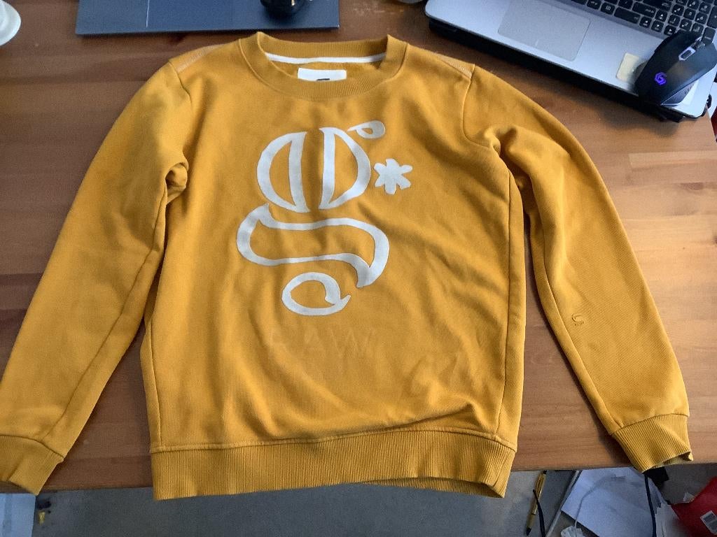 G-STAR RAW sweatshirt trui geel met logo. Maat S, Geel, Ophalen of Verzenden, Maat 36 (S), G-STAR RAW