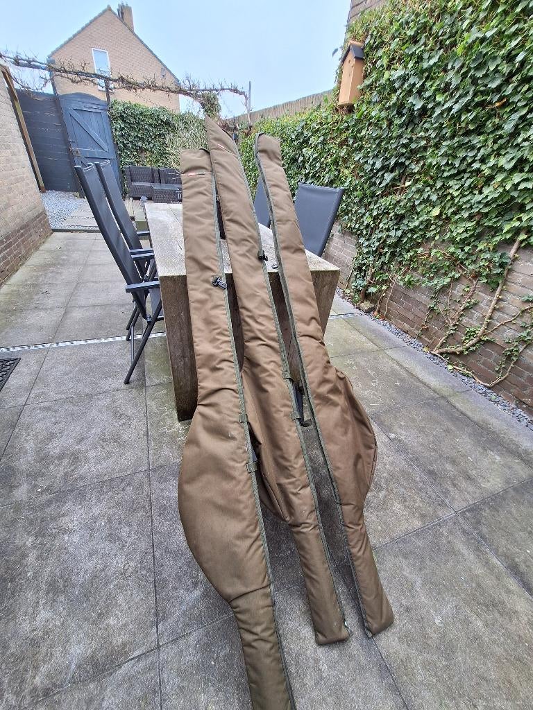 3 Daiwa Emcast 12ft karperhengels + JRC single sleeves, Ophalen, Gebruikt, Werphengel