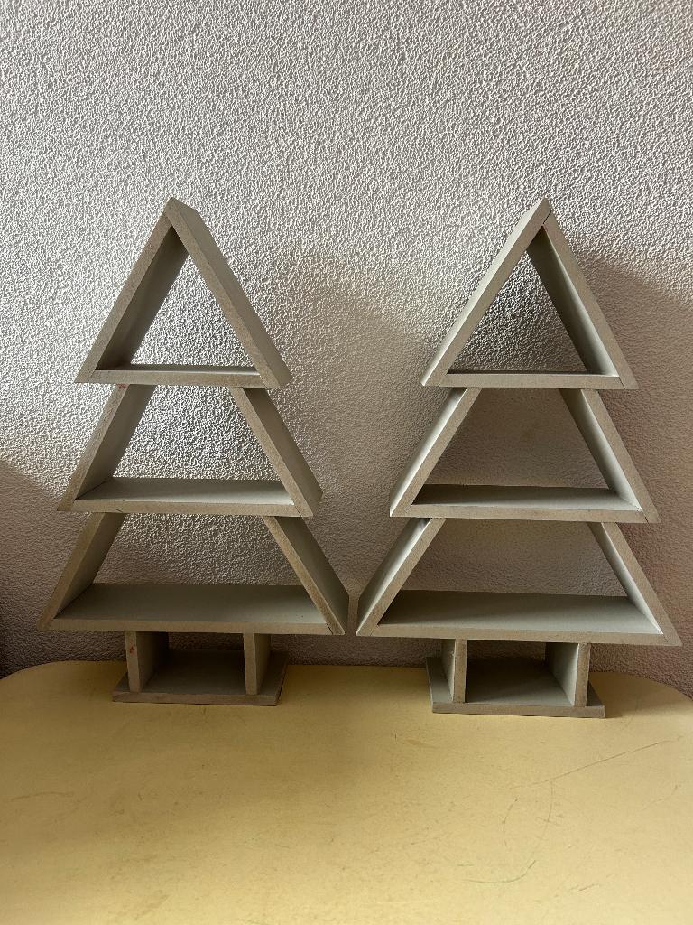 2 Decoratief schap Kerstbomen, Ophalen of Verzenden, Gebruikt