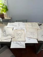 ANTIEKE TEKENINGEN ANATOMIE ACADEMIE ECORCHÉ 21 STUKS!, Ophalen of Verzenden