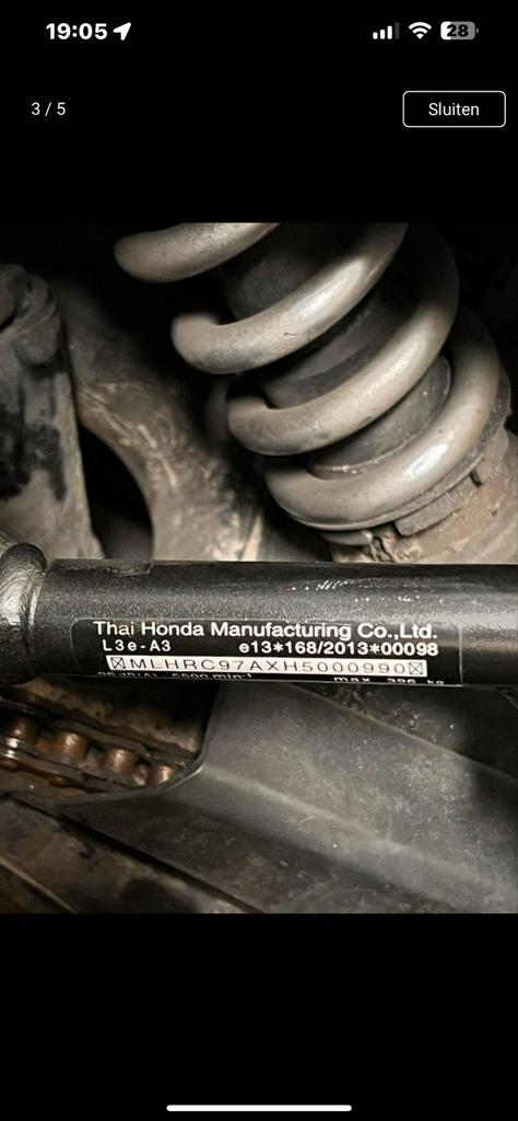 Honda CB650F Frame met Kenteken, Motoren, Ophalen of Verzenden, Gebruikt