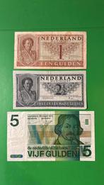 Bankbiljetten 1 - 2 1/2 en vijf gulden Nederland, Postzegels en Munten, Bankbiljetten | Nederland, Ophalen of Verzenden, Los biljet