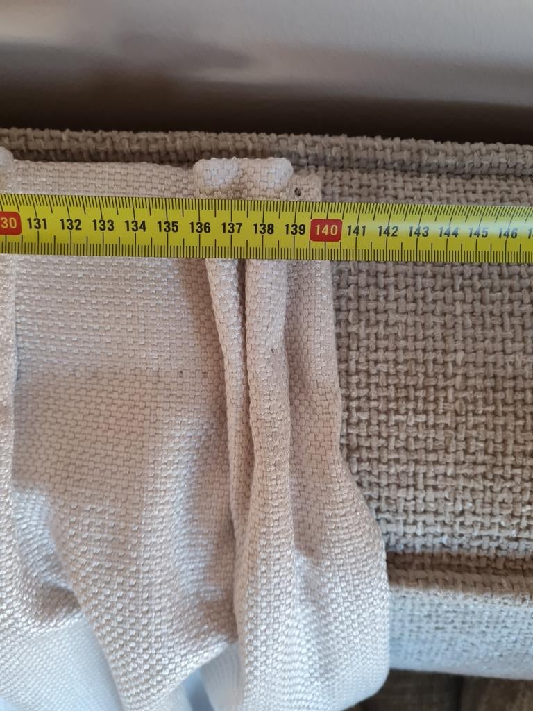Twee gevoerde en verduisterende gordijnen Kyan Off-white, Ophalen, Crème, 100 tot 150 cm, 100 tot 150 cm