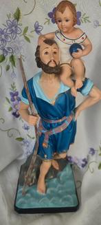 425 Prachtig beeld van de Heilige Christoffel - Terra Cotta, Ophalen of Verzenden, Zo goed als nieuw, Beeld(je), Christendom | Katholiek