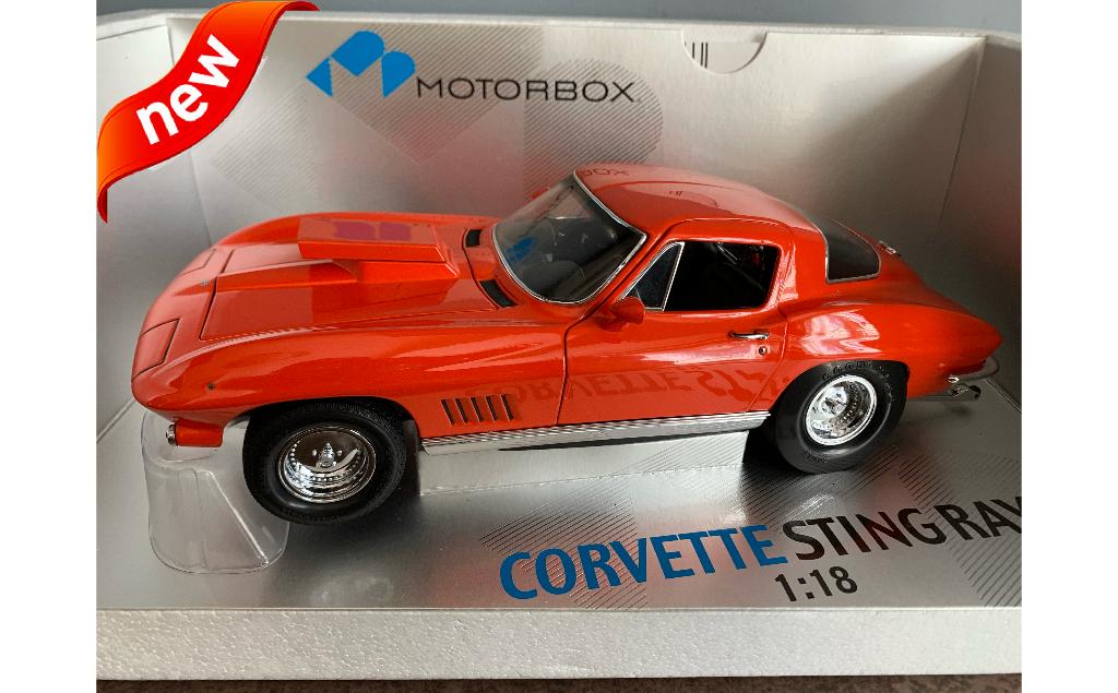 CORVETTE STINGRAY C2 MOROSO DRAG RACER IN MONACO ORANGE 1967, Hobby en Vrije tijd, Modelauto's | 1:18, Ophalen of Verzenden, Nieuw