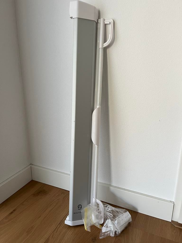 Rolygate oprolbaar traphekje wit, Overige materialen, Oprolhekje, Ophalen of Verzenden, Zo goed als nieuw