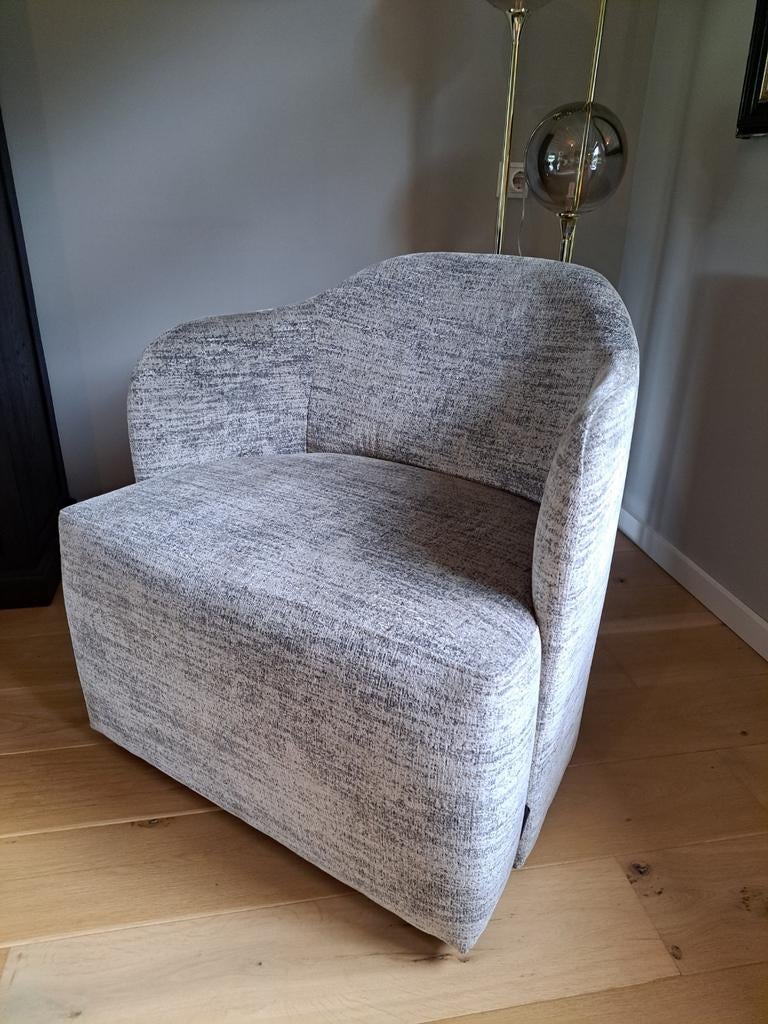 Ronde design fauteuil Lucia, Hofstede Raanhuis velours NIEUW, Huis en Inrichting, Fauteuils, Ophalen, Nieuw, 75 tot 100 cm, Organisch, design