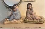 Oude set boekensteunen meisje en jongetje, Verzamelen, Beelden en Beeldjes, Ophalen of Verzenden, Gebruikt, Mens