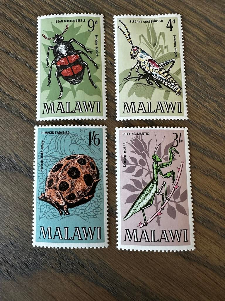 Malawi 1970 insecten postzegels ongebruikt, Ophalen of Verzenden, Overige landen