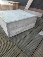 Steigerhouten Hocker 80x80x35h met Stelpootjes, Ophalen, Gebruikt, Industrieel, Landelijk, Vierkant