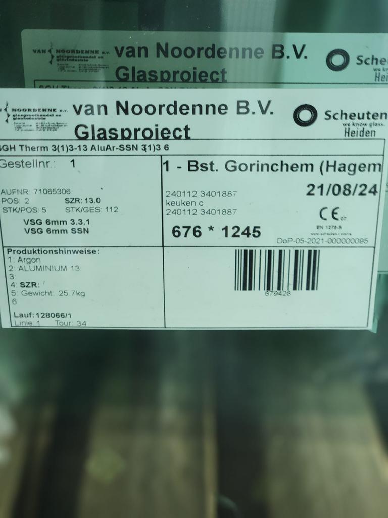 HR++ ruiten, Doe-het-zelf en Verbouw, Glas en Ramen, Ophalen, Gevelraam of Ruit