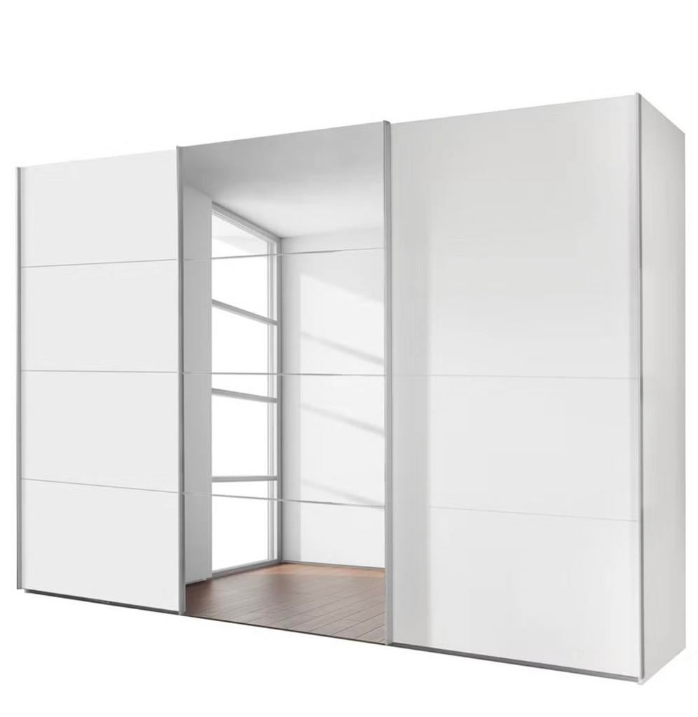Witte kledingkast met spiegel schuifdeur 320x230, Overige materialen, 200 cm of meer, Nieuw, Ophalen of Verzenden