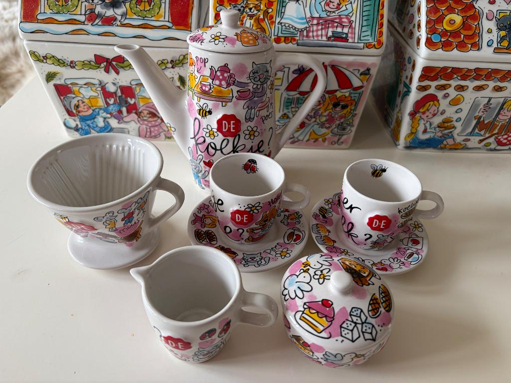 Blond Amsterdam DE kinderserviesje/ serviesje Douwe Egberts, Blond Amsterdam, Overige typen, Ophalen of Verzenden, Zo goed als nieuw