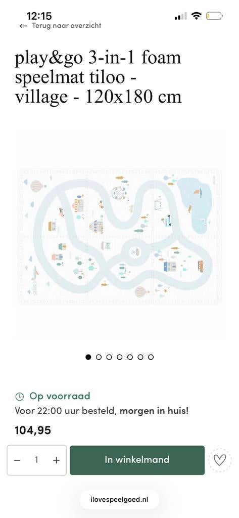 Play&go Foam Speelmat - Tiloo Village 120x180 cm, Ophalen of Verzenden, Gebruikt