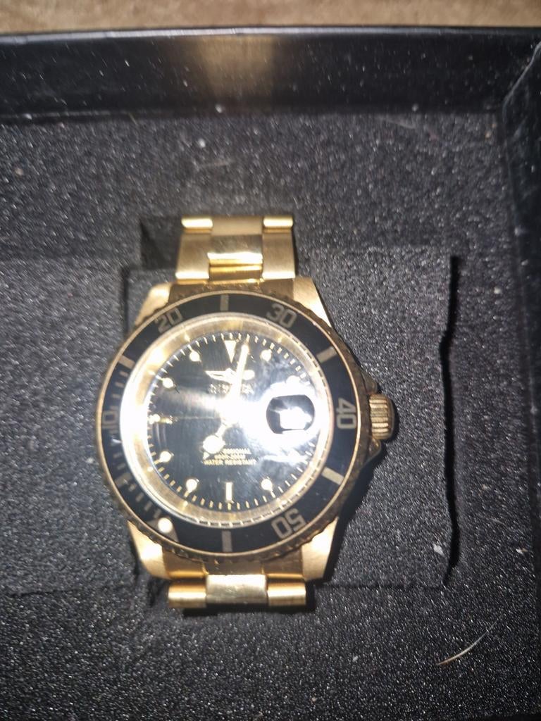 Invicta horloge goudkleurig, Ophalen of Verzenden