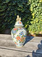 Aardewerk Makkum Vaas met Deksel - Bloemenmotief, Ophalen of Verzenden