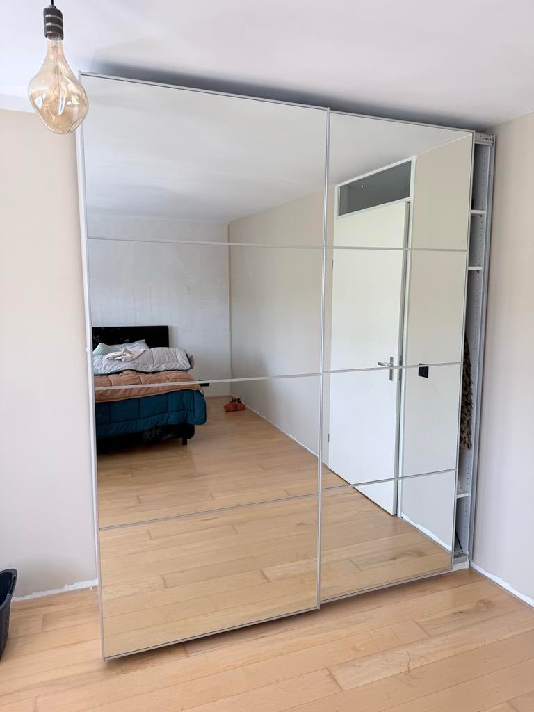 Ikea Pax AULI Schuifdeur, set van 2, spiegelglas, 200x236 cm, Huis en Inrichting, Kasten | Kledingkasten, Zo goed als nieuw, 200 cm of meer