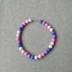 Kralen ketting paars / roze / wit, Sieraden, Tassen en Uiterlijk, Kettingen, Overige materialen, Verstelbaar, Overige kleuren