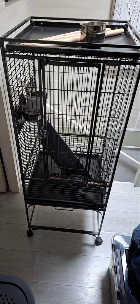 Vogelkooi zwart merk Keddoc, Ophalen, Gebruikt, Metaal, Vogelkooi