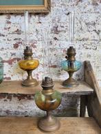 3 oude franse brocante olielampen / allegonda, Antiek en Kunst, Ophalen of Verzenden