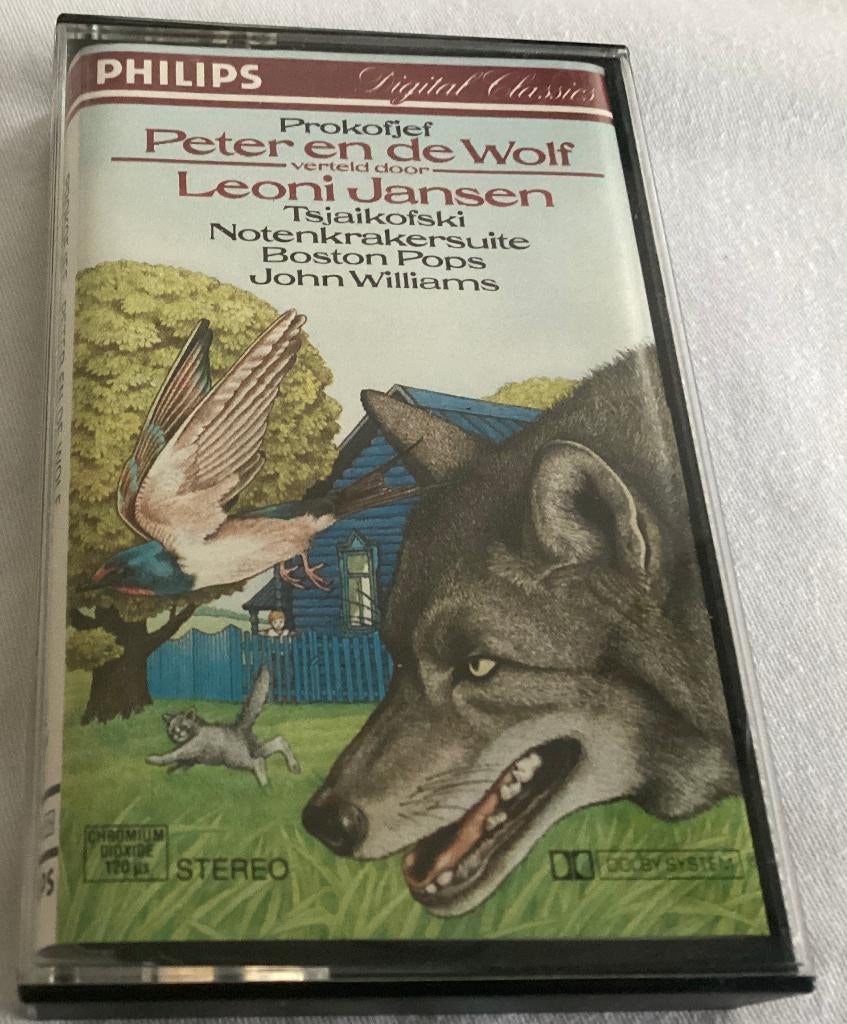 Prokofjef Peter en de Wolf verteld door Leonie Jansen Mc, Gebruikt, Klassiek, 1 bandje, Ophalen of Verzenden
