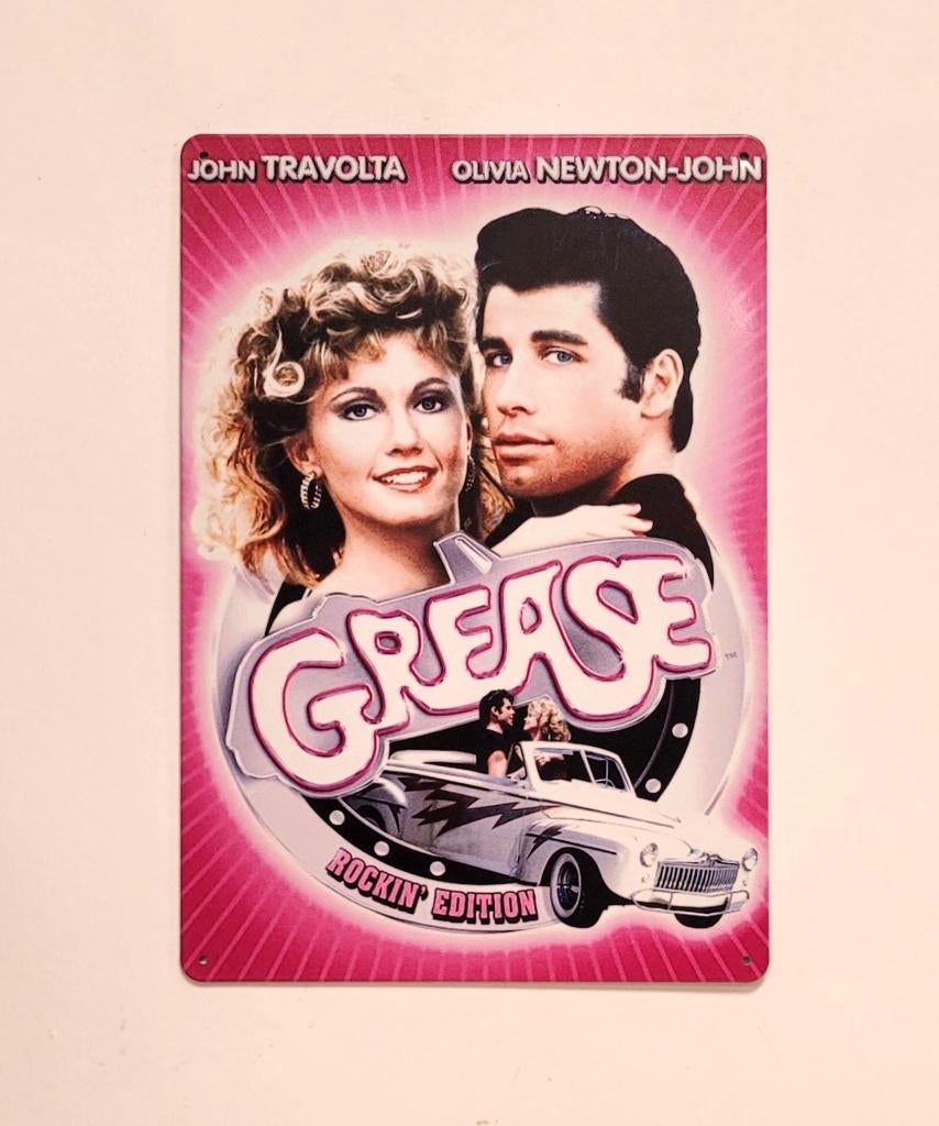 Grease Danny en Sandy Rockin edition reclamebord van metaal, Info@deconoord.nl, Deco Noord, Poster, Nieuw