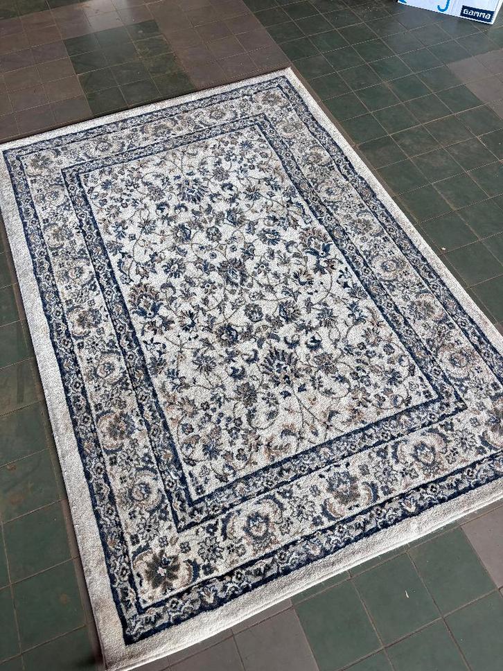 IKEA VALLOBY VLOERKLEED BLAUW WIT BLOEMENPATROON 195X135CM, Huis en Inrichting, Stoffering | Tapijten en Kleden, Gebruikt, 100 tot 150 cm