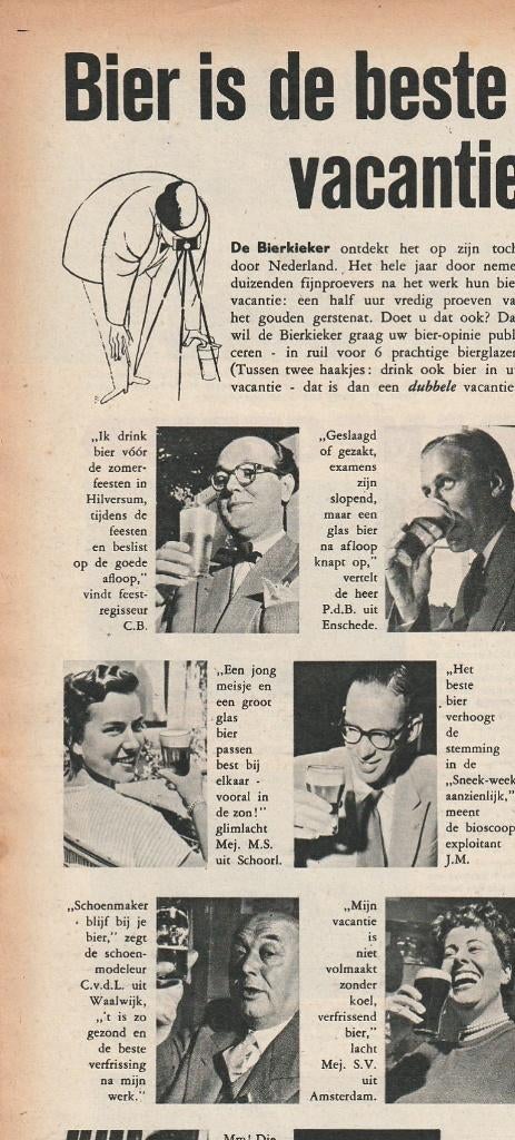 Retro reclame 1953 Bier is best naar de Sneek-week, Verzamelen, Verzenden, Overige typen