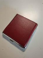 Vintage sigarettenhouder rood leer en chroom, Ophalen of Verzenden, Gebruikt, Overige typen