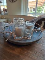 Aura Peeperkorn schaal met Puur wonen windlichten, Ophalen of Verzenden, Zo goed als nieuw, Rond, Hout